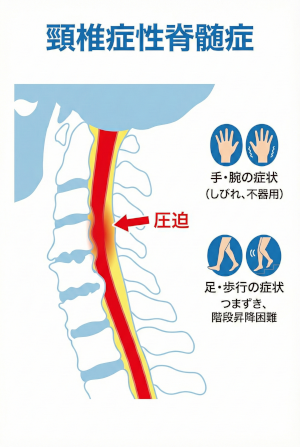 頚椎症性脊髄症についての説明画像